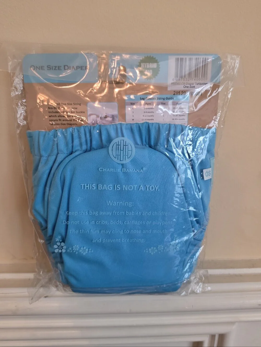 Charlie Banana Reusable One Size Diaper Cover - Blue NIP